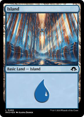Island (0499) (Ripple Foil) card from Modern Horizons 3