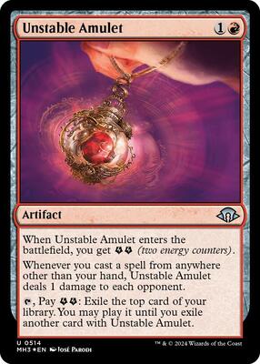 Unstable Amulet (Ripple Foil) card from Modern Horizons 3