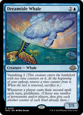 Dreamtide Whale card from Prerelease Cards