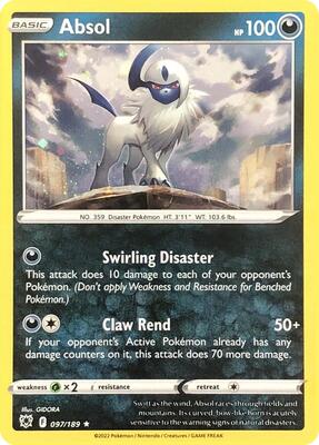 Absol - 097/189 (Cosmos Holo) card from Miscellaneous Cards & Products