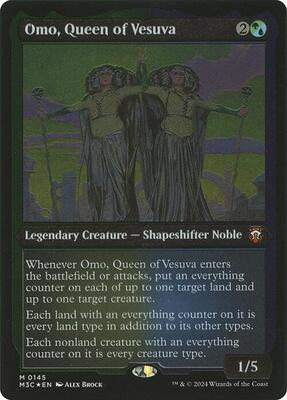 Omo, Queen of Vesuva (Display Commander) - Thick Stock card from Commander: Modern Horizons 3