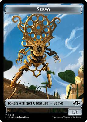 Servo // Cat Warrior Double-Sided Token card from Modern Horizons 3