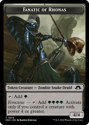 Fanatic of Rhonas // Energy Reserve Double-Sided Token card from Modern Horizons 3