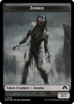 Zombie (Ripple Foil) // Elephant Double-Sided Token card from Commander: Modern Horizons 3