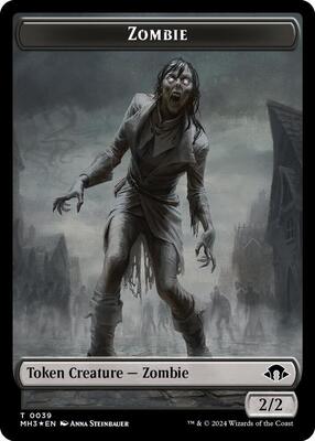 Zombie (Ripple Foil) // Insect (0027) Double-Sided Token card from Modern Horizons 3