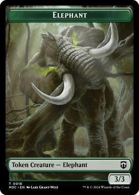 Elephant (Ripple Foil) // Beast (0016) Double-Sided Token card from Commander: Modern Horizons 3