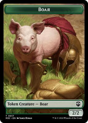 Boar (Ripple Foil) // Forest Dryad Double-Sided Token card from Commander: Modern Horizons 3