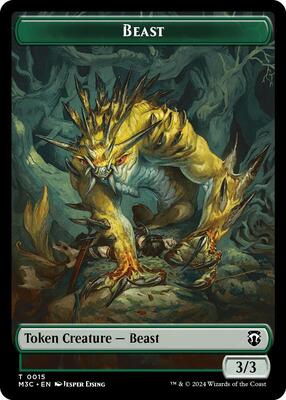 Beast (0015) (Ripple Foil) // Insect (0025) Double-Sided Token card from Commander: Modern Horizons 3