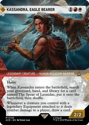 Kassandra, Eagle Bearer (Showcase) card from Universes Beyond: Assassin's Creed