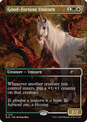 Good-Fortune Unicorn card from Secret Lair Drop Series