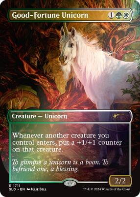 Good-Fortune Unicorn (Rainbow Foil) card from Secret Lair Drop Series