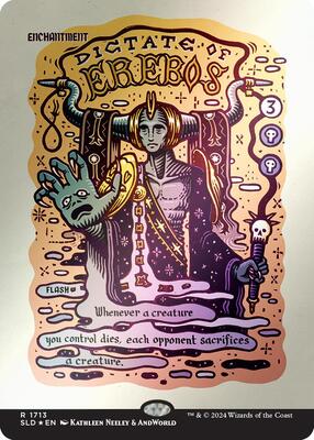 Dictate of Erebos (Rainbow Foil) card from Secret Lair Drop Series