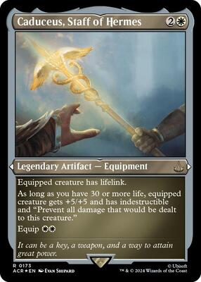Caduceus, Staff of Hermes (Foil Etched) card from Universes Beyond: Assassin's Creed