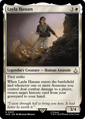 Layla Hassan card from Universes Beyond: Assassin's Creed