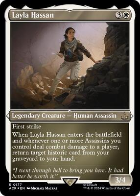 Layla Hassan (Foil Etched) card from Universes Beyond: Assassin's Creed