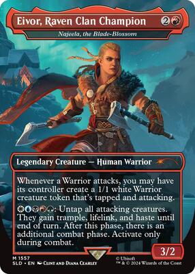 Eivor, Raven Clan Champion - Najeela, the Blade-Blossom card from Secret Lair Drop Series
