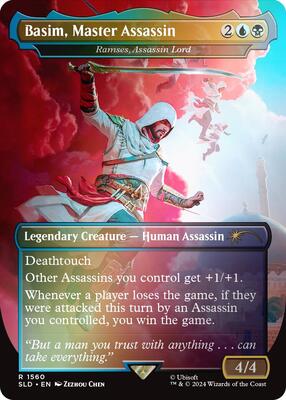 Basim, Master Assassin - Ramses, Assassin Lord (Rainbow Foil) card from Secret Lair Drop Series