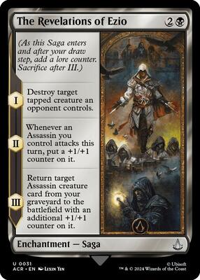 The Revelations of Ezio card from Universes Beyond: Assassin's Creed