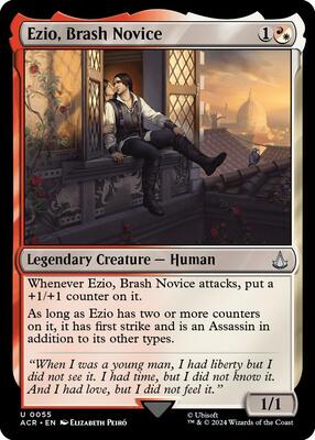 Ezio, Brash Novice card from Universes Beyond: Assassin's Creed