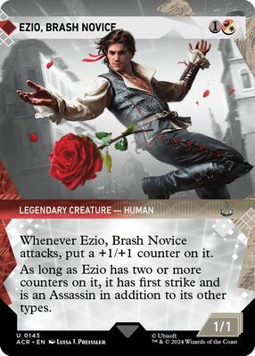 Ezio, Brash Novice (Showcase) card from Universes Beyond: Assassin's Creed