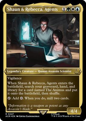 Shaun & Rebecca, Agents (Foil Etched) card from Universes Beyond: Assassin's Creed