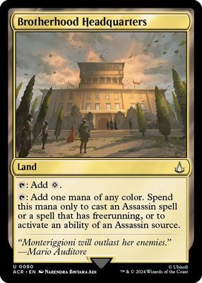 Brotherhood Headquarters card from Universes Beyond: Assassin's Creed