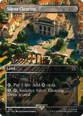 Silent Clearing (Borderless) card from Universes Beyond: Assassin's Creed