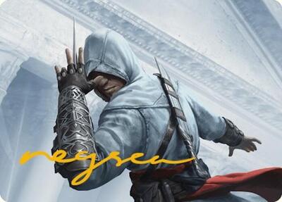 Altair Ibn-La'Ahad Art Card (Gold-Stamped Signature) card from Art Series: Universes Beyond: Assassin's Creed