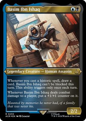 Basim Ibn Ishaq (Foil Etched) card from Universes Beyond: Assassin's Creed