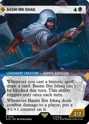 Basim Ibn Ishaq (Showcase) card from Universes Beyond: Assassin's Creed