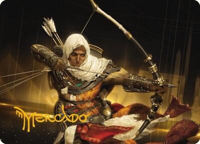 Bayek of Siwa Art Card (Gold-Stamped Signature) card from Art Series: Universes Beyond: Assassin's Creed