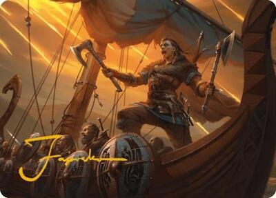 Eivor, Battle-Ready Art Card (Gold-Stamped Signature) card from Art Series: Universes Beyond: Assassin's Creed