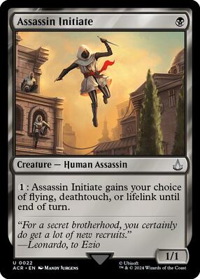 Assassin Initiate card from Universes Beyond: Assassin's Creed