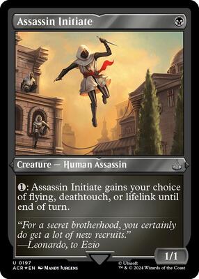 Assassin Initiate (Foil Etched) card from Universes Beyond: Assassin's Creed