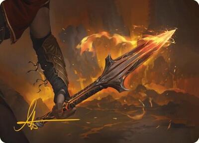 The Spear of Leonidas Art Card (Gold-Stamped Signature) card from Art Series: Universes Beyond: Assassin's Creed