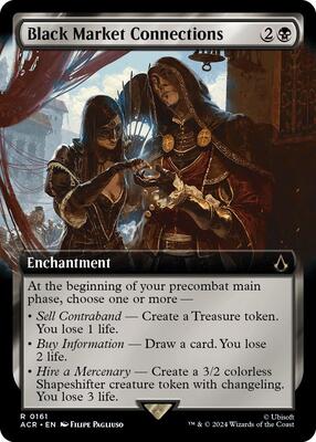 Black Market Connections (Extended Art) card from Universes Beyond: Assassin's Creed