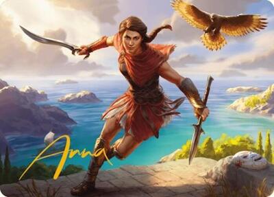 Kassandra, Eagle Bearer Art Card (Gold-Stamped Signature) card from Art Series: Universes Beyond: Assassin's Creed