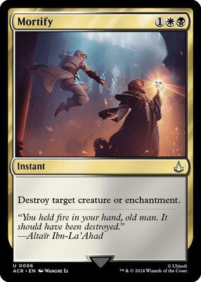 Mortify card from Universes Beyond: Assassin's Creed