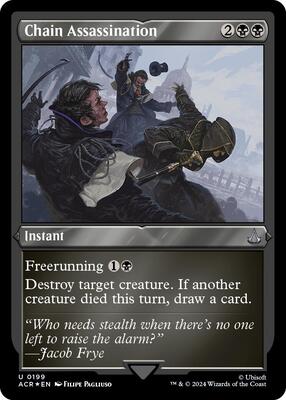 Chain Assassination (Foil Etched) card from Universes Beyond: Assassin's Creed