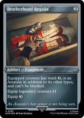 Brotherhood Regalia (Foil Etched) card from Universes Beyond: Assassin's Creed