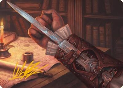 Hidden Blade Art Card (Gold-Stamped Signature) card from Art Series: Universes Beyond: Assassin's Creed