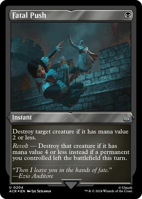Fatal Push (Foil Etched) card from Universes Beyond: Assassin's Creed