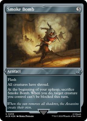 Smoke Bomb (Foil Etched) card from Universes Beyond: Assassin's Creed