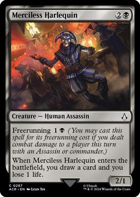 Merciless Harlequin card from Universes Beyond: Assassin's Creed