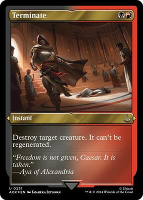 Terminate (Foil Etched) card from Universes Beyond: Assassin's Creed
