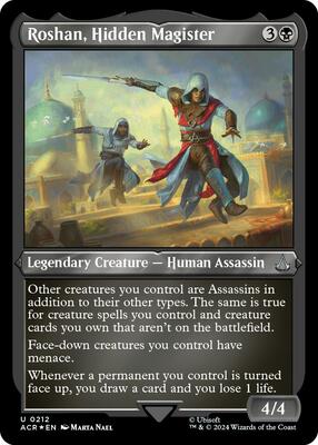 Roshan, Hidden Magister (Foil Etched) card from Universes Beyond: Assassin's Creed