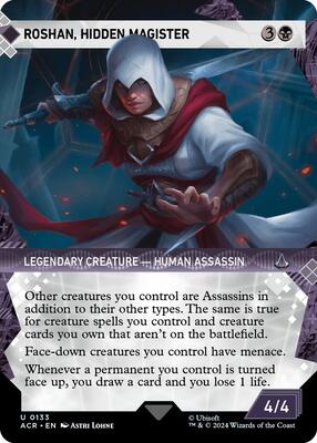 Roshan, Hidden Magister (Showcase) card from Universes Beyond: Assassin's Creed