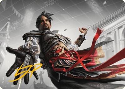 Ezio Auditore da Firenze Art Card (Gold-Stamped Signature) card from Art Series: Universes Beyond: Assassin's Creed