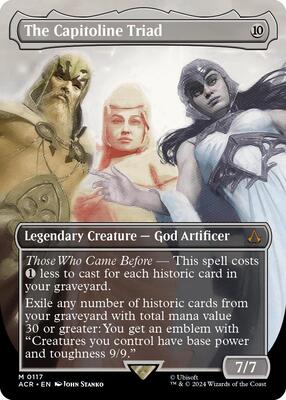 The Capitoline Triad (Borderless) card from Universes Beyond: Assassin's Creed