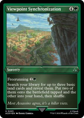 Viewpoint Synchronization (Foil Etched) card from Universes Beyond: Assassin's Creed